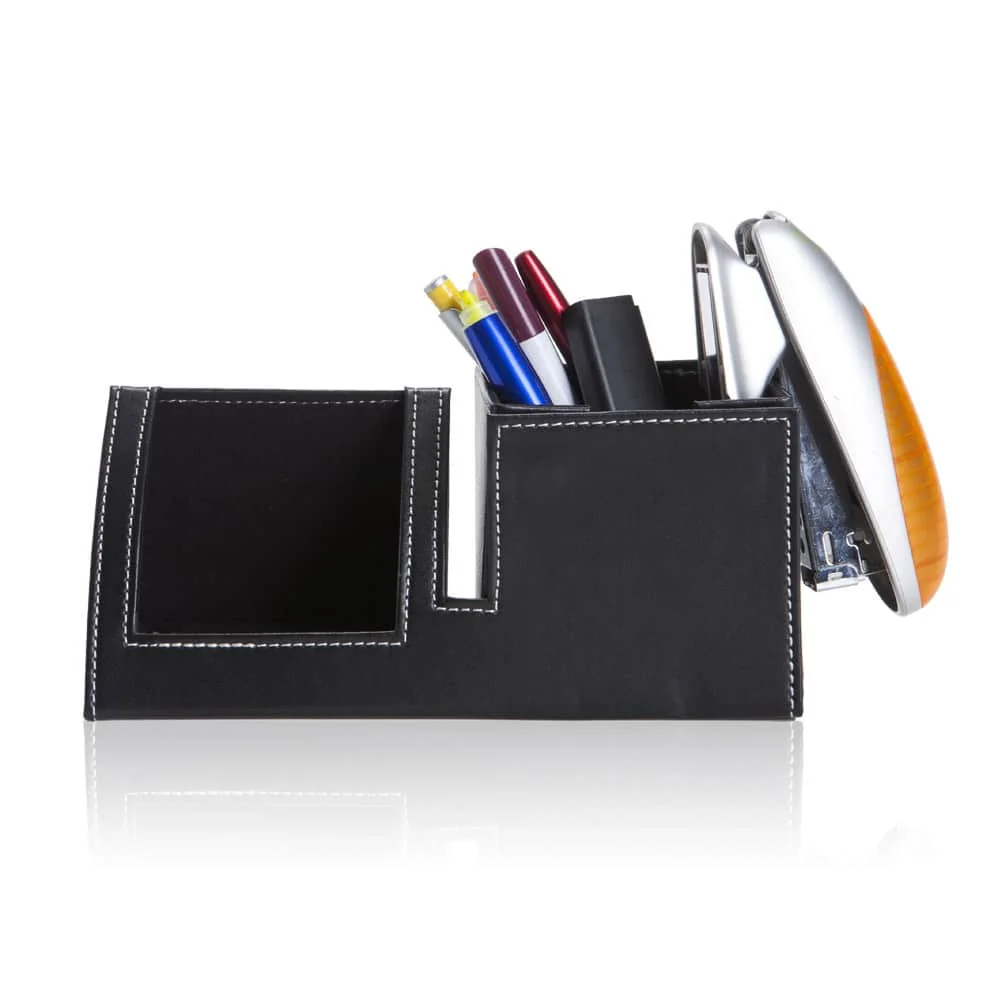 ארגון – מעמד שולחני דמוי עור – מבט נוסף
