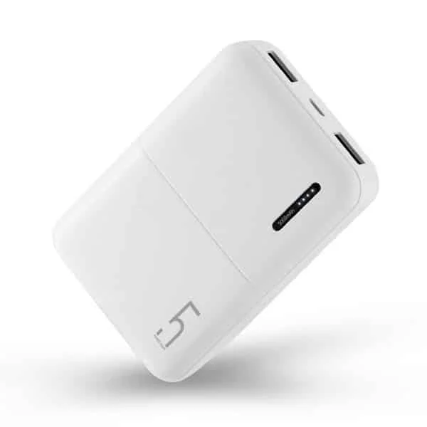 אלפה – מטען נייד ממותג בנפח 5000mAh – לבן