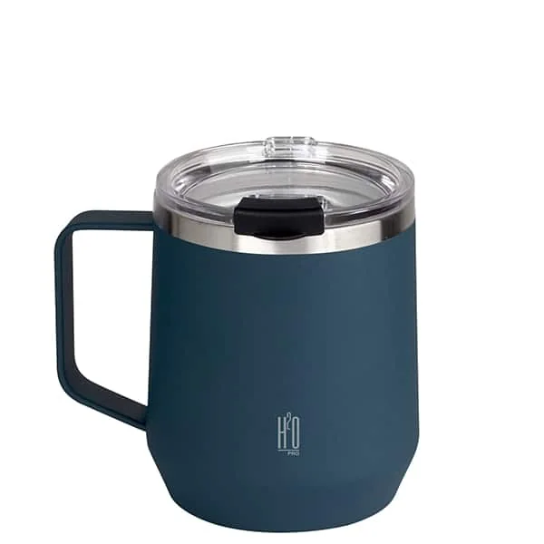 ספל תרמי MUG כחול עם ידית ומכסה שקוף