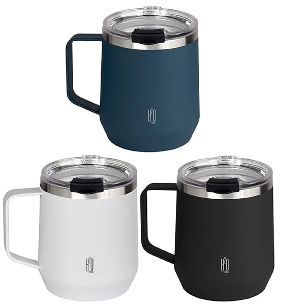 ספלים תרמיים MUG עם ידית בצבעי כחול, לבן ושחור