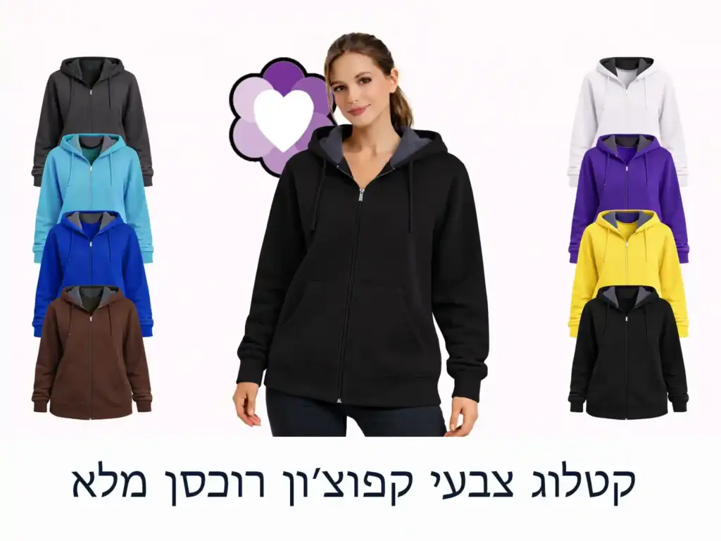 קטלוג צבעי קפוצ׳ון רוכסן מלא - 1001 מתנות